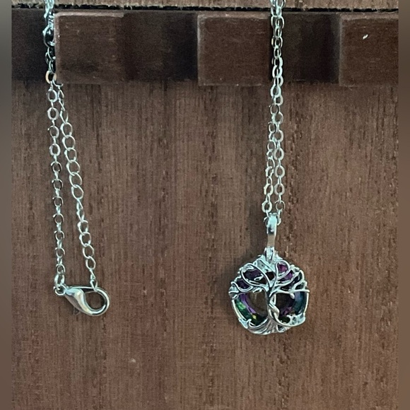 Beautiful tree of Life Glass Necklace 22” Brand New! - Picture 1 of 3